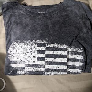 Gray American Flag Graphic T-Shirt